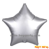 Silver color star shaped chrome balloon