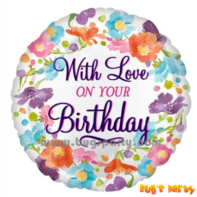 With Love On Your Birthday balloon