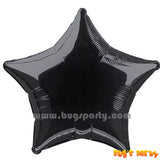 black star shaped foil balloon