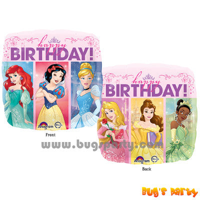 Happy Birthday Disney Princess square shaped Balloon