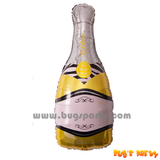 Yellow Champagne bottle shaped balloon