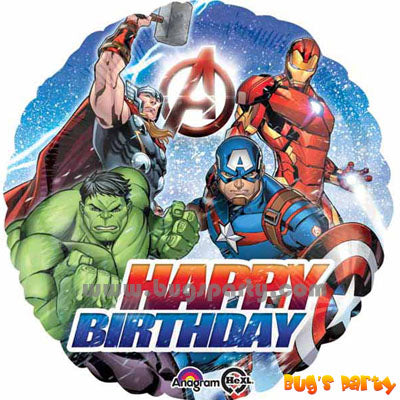 Avengers round Happy Birthday foil balloon