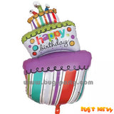 Cake shaped Happy Birthday balloon