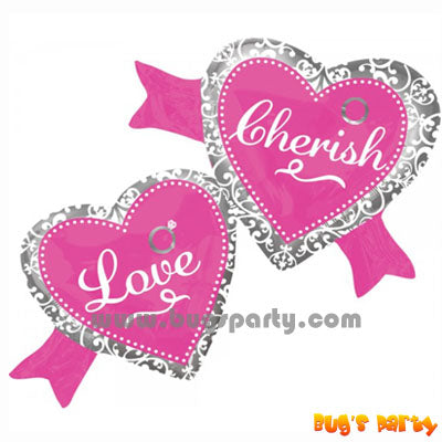 Cherish Love balloon, joint hearts shaped balloon