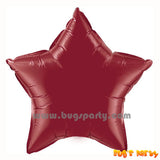 burgundy star shaped foil balloon