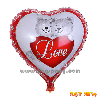heart shaped love bear balloon