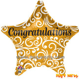 Gold color star shaped Congratulation balloon