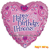 Heart shaped Happy Birthday Princess balloon