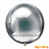 Silver color orbz 4D balloon