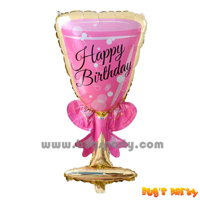 pink wine glass shaped balloon