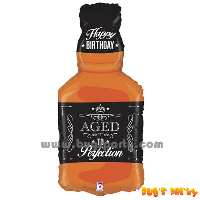 Aged to Perfection whisky bottle birthday balloon