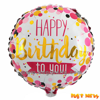Happy Birthday to you foil balloon printed with dots