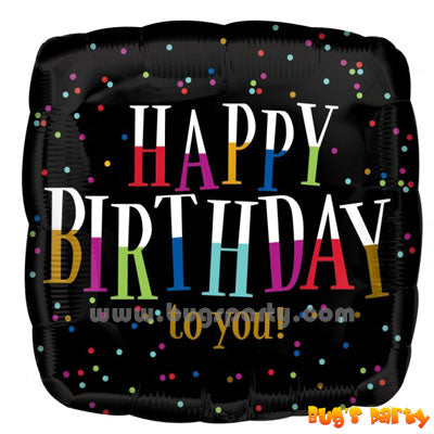 Happy Birthday To You black balloon