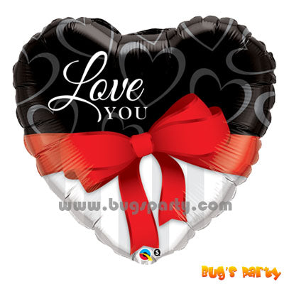 Qualatex balloon ribbon heart shaped with Love You message