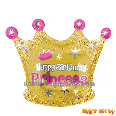 Happy Birthday Princess crown shaped balloon