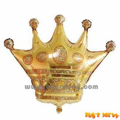 gold color crown shaped balloon