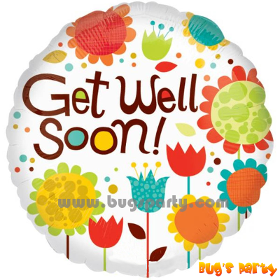 Get well soon flowers helium balloon