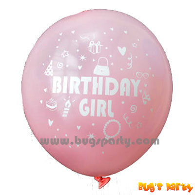 birthday girl latex balloon, baby pink color and helium quality