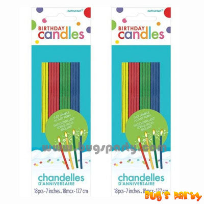 Multi colors thin sparkling candles
