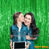 green color tinsel curtain