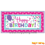 Pastel horizontal Happy Birthday message banner