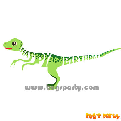 Green color Dinosaur Happy Birthday letter banner