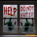 Halloween Window Decoration HELP Do Not Enter