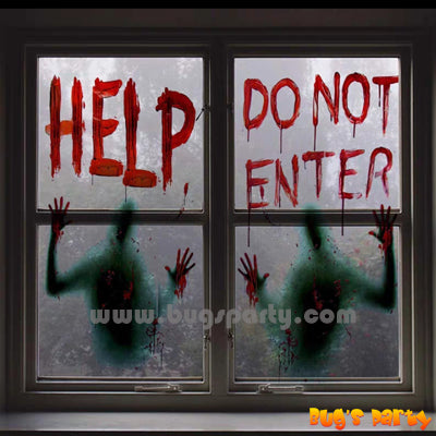 Halloween Window Decoration HELP Do Not Enter
