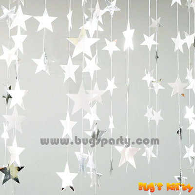 silver color stars string decoration