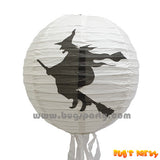 Witch Silhouette Halloween white paper lantern