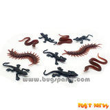 10 mini toy snakes, centipedes, lizards for Halloween treat or trick