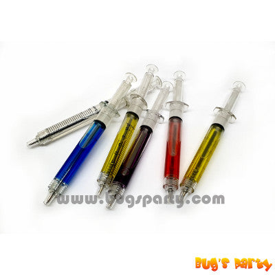 10 colorful Syringe look pens for Halloween trick or treat