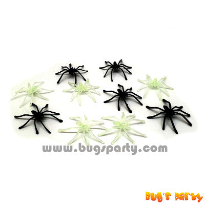 long legs spiders assortment, black and glow in the dark