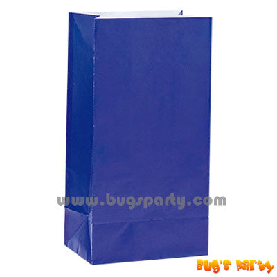 12 Royal Blue Paper Bags