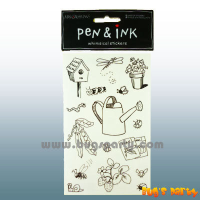 Pen Ink Gardening Stickers