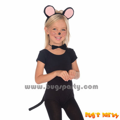 mouse kit for children, ears hairband, bow tie and tail