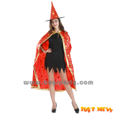 Halloween dress wizard cloak and hat