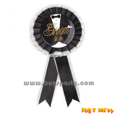 Groom To Be badges ribbon