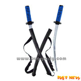 blue color handle ninja double swords