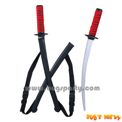 red color handle ninja double swords
