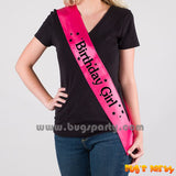 pink color birthday sash for birthday girl