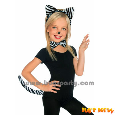 3 pieces zebra ears, bow tie and tail costume accessories