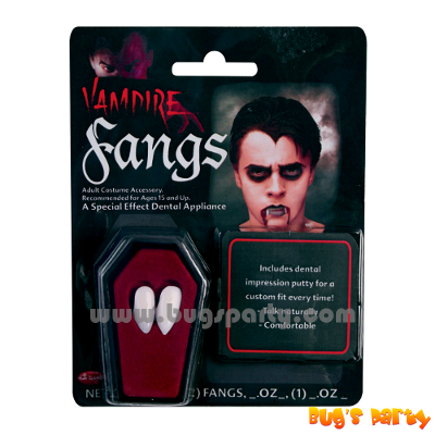 Vampire fangs with putty