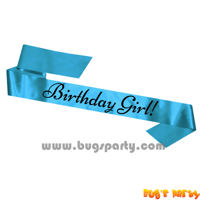 blue birthday girl sash