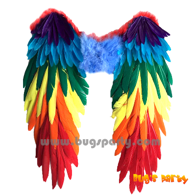 Giant size rainbow color drape fairy feather  wings