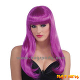 purple color neon wig