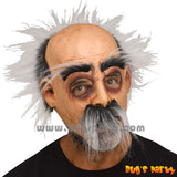 Old man mask with grey hair and beard