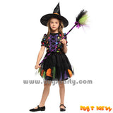 Rainbow dots girls witch Halloween costume