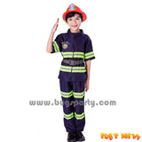 Blue Fire Fighter Costume