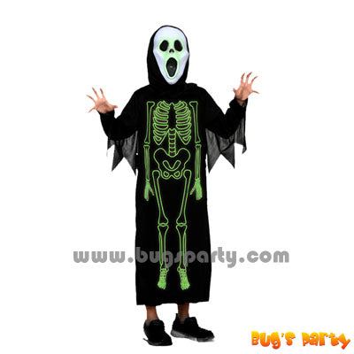 kids glow in the dark Halloween skeleton robe